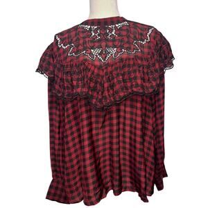 River Island Plus Womens 18 Top Picnic Plaid Whimsigoth Witchy Goth Emo Autumn